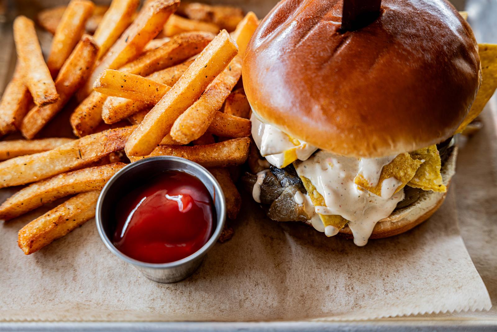 LagerHead Tavern burger and fries